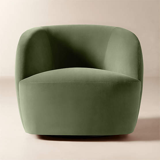 Gwyneth Sage Green Velvet Swivel Chair by goop