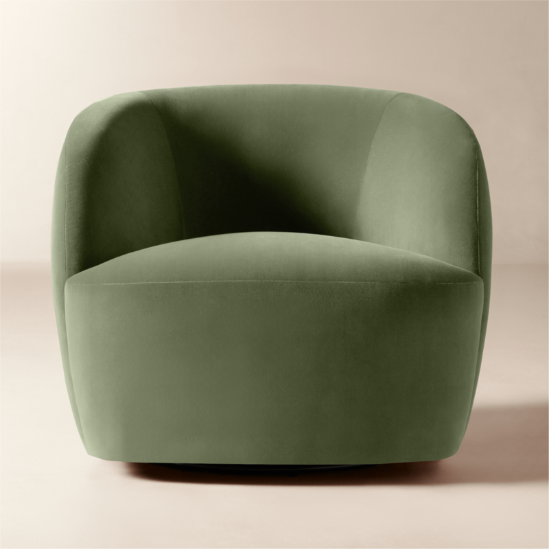 Gwyneth Sage Green Velvet Swivel Chair by goop - image 0 of 13