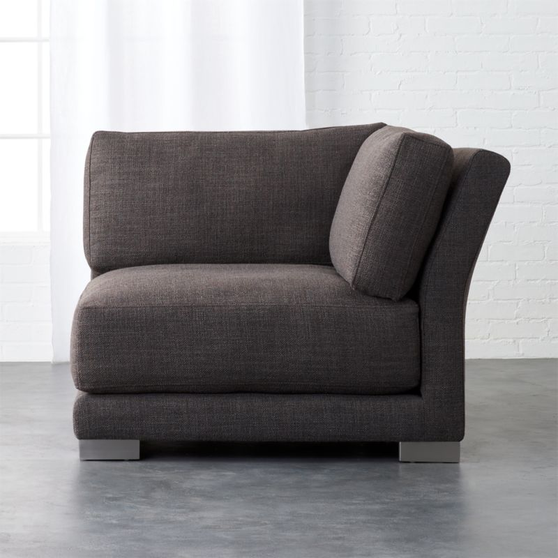 Corner Chairs Cb2 Gybson Earth Grey Corner Chair