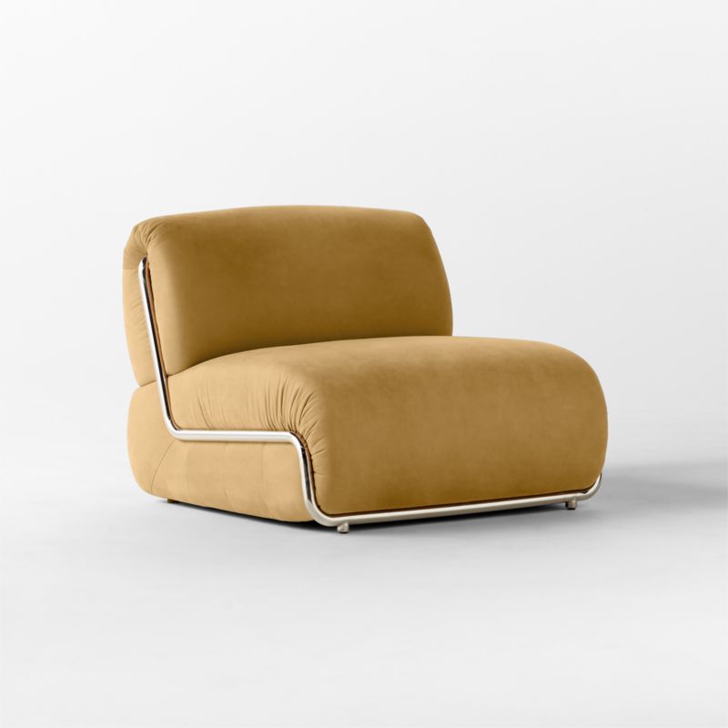 Hada Armless Beige Leather Lounge Chair - image 5 of 9