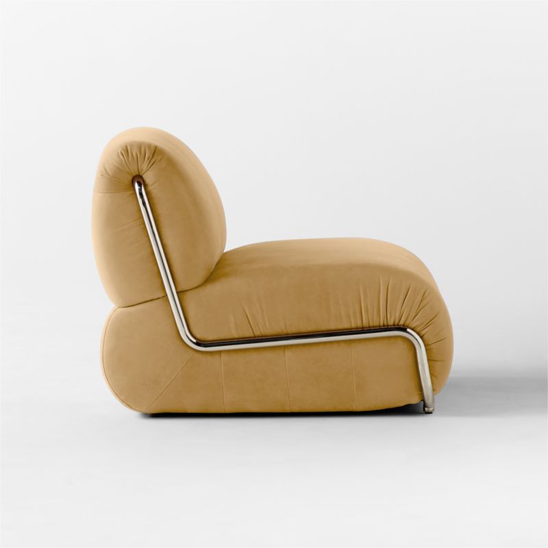 Hada Armless Beige Leather Lounge Chair - image 6 of 9