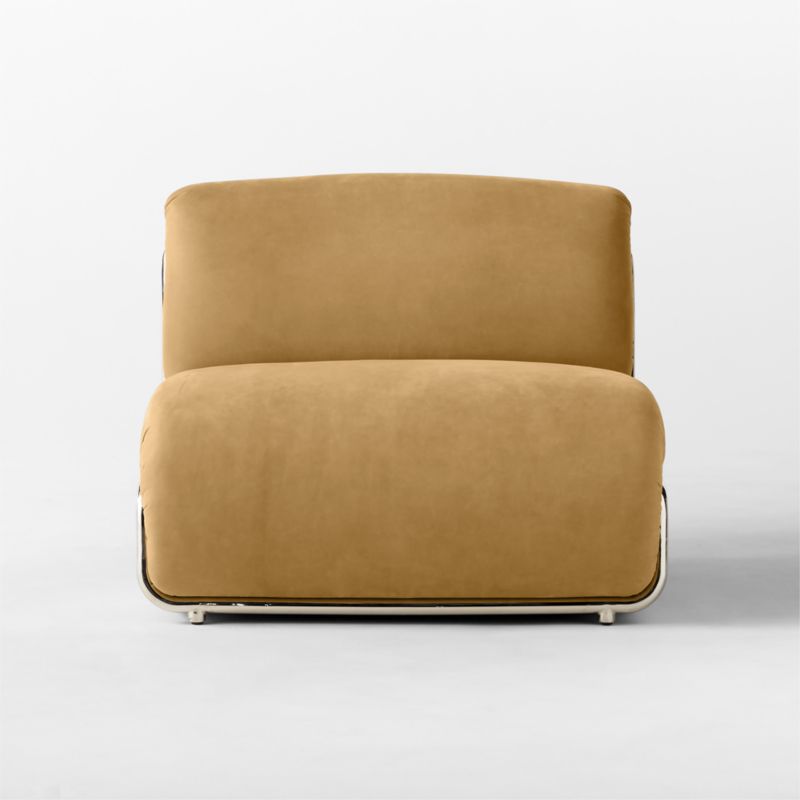 Hada Armless Beige Leather Lounge Chair - image 4 of 9