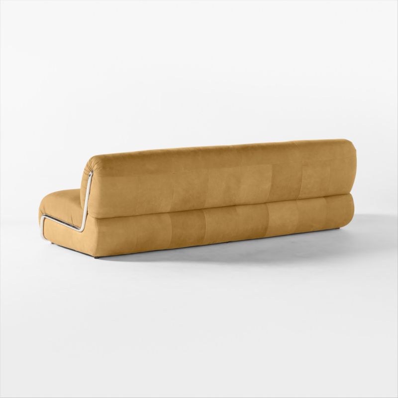 Hada 96" Armless Beige Leather Sofa - image 7 of 9