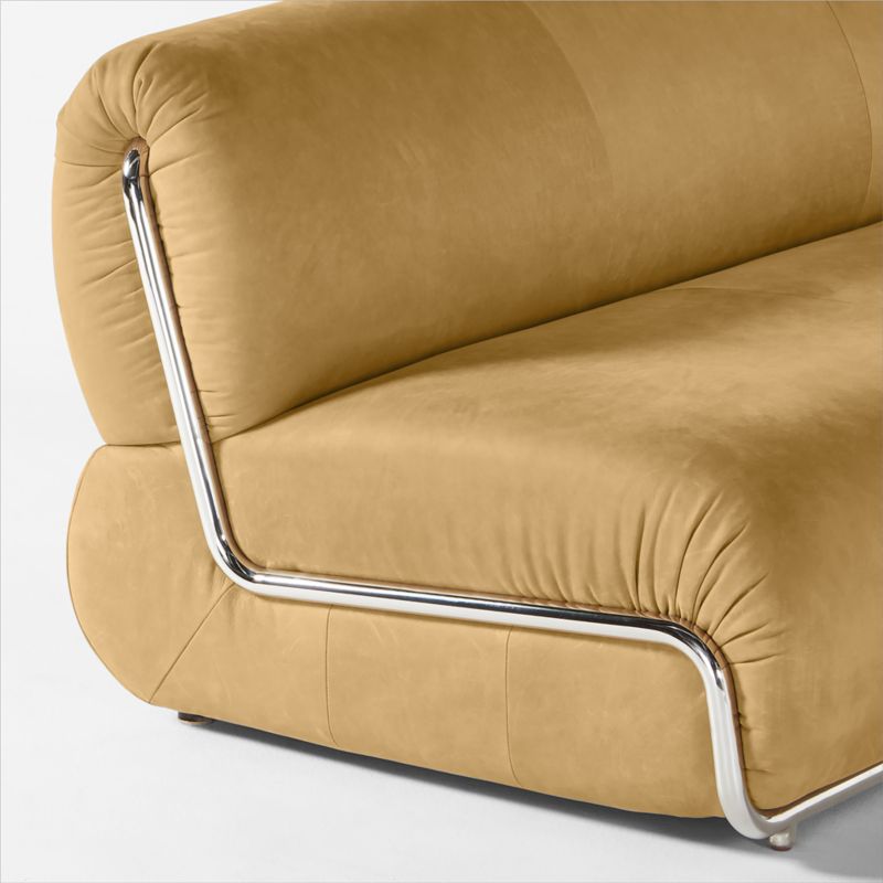 Hada 96" Armless Beige Leather Sofa - image 8 of 9