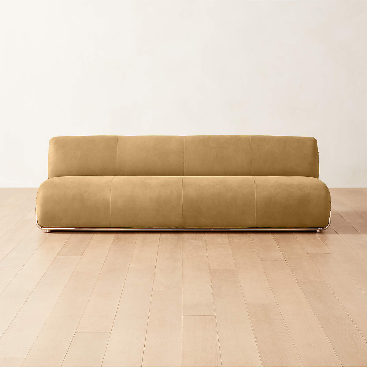 Hada Modern Armless Beige Leather Sofa CB2 Canada