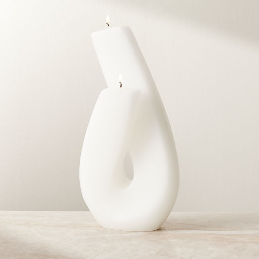 Halcyon Warm White Sculptural Candle 10.6"