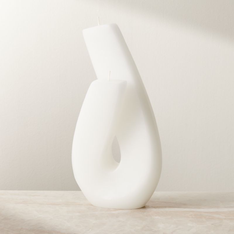 Halcyon Warm White Sculptural Candle 10.6" - image 0 of 2