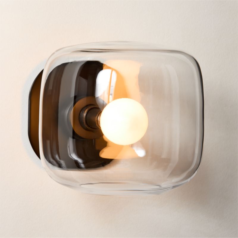 Viewing product image Halen Blackened Brass Wall Sconce with Clear Glass Shade - image 1 of 4