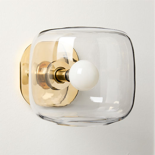 Halen Blackened Brass Wall Sconce with Clear Glass Shade