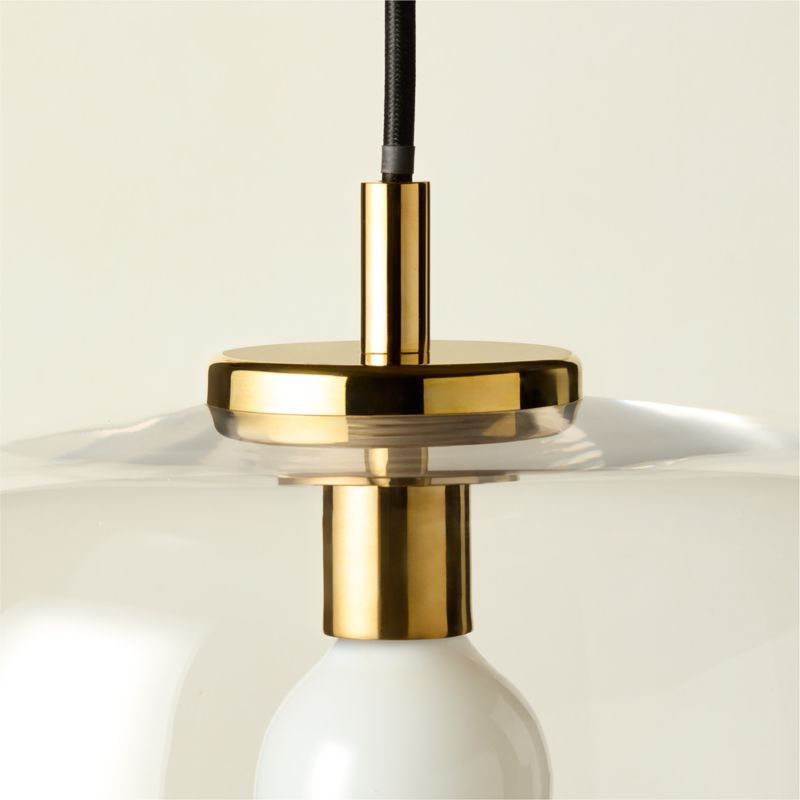 Halen Unlacquered Brass Pendant Light with Clear Glass Shade - image 3 of 5