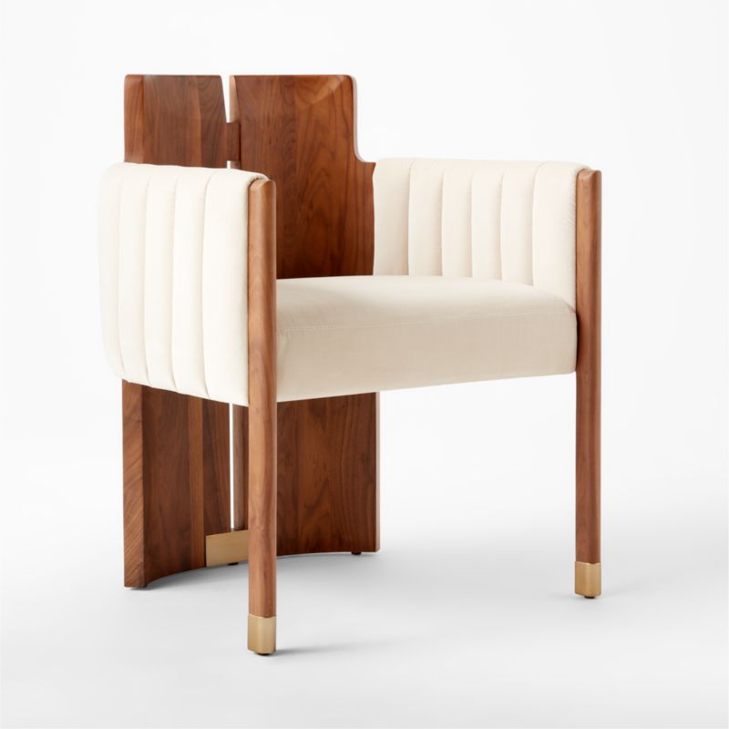 Half Moon Ivory Velvet Dining Chair - image 7 of 14