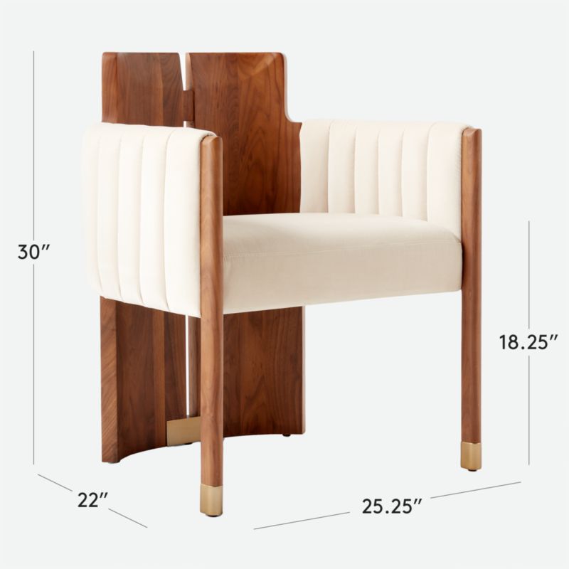 View Half Moon Ivory Velvet Dining Chair - image 3 of 14