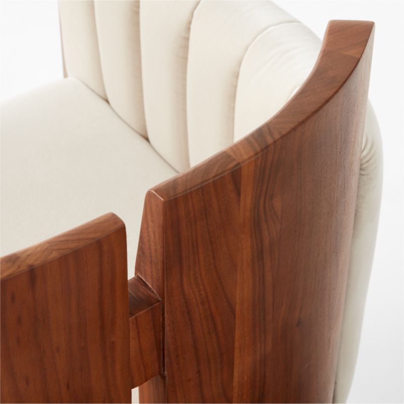 Half Moon Ivory Velvet Dining Chair - image 11 of 14