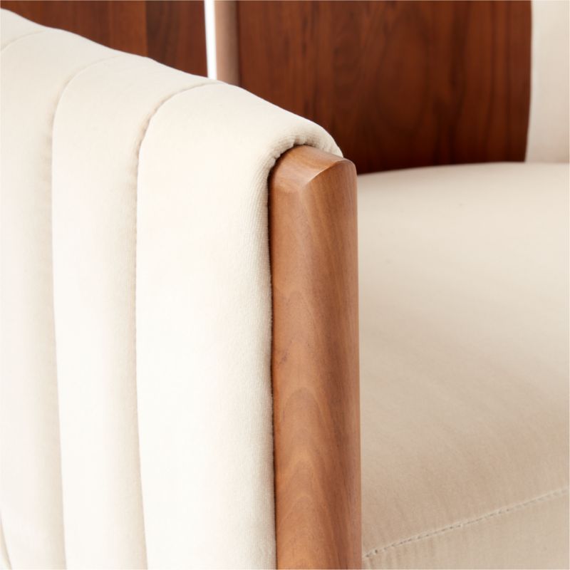 Half Moon Ivory Velvet Dining Chair - image 10 of 14