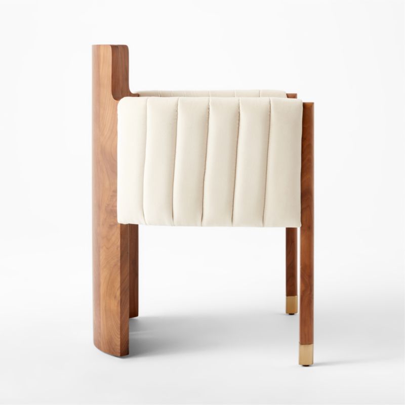 Half Moon Ivory Velvet Dining Chair - image 8 of 14