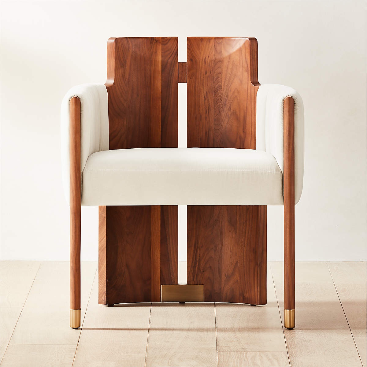 Half Moon Ivory Velvet Dining Chair + Reviews CB2