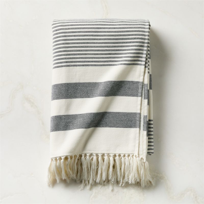 Hali Organic Cotton Black and White Bath Towel - image 0 of 5