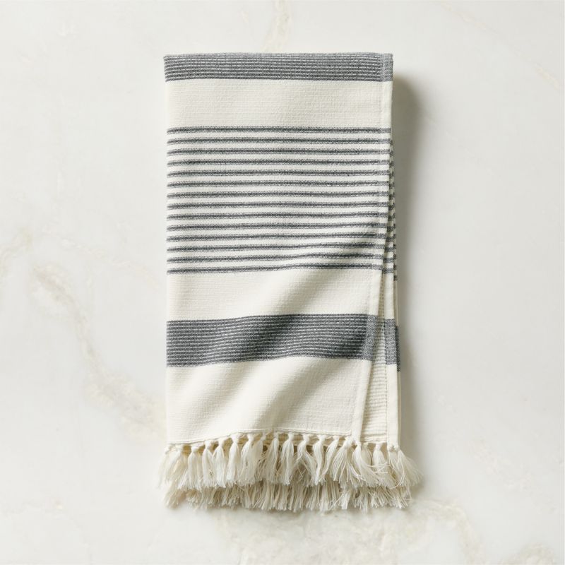 Hali Organic Cotton Black and White Hand Towel - image 0 of 5