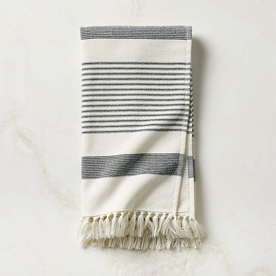 Hali Organic Cotton Black and White Hand Towel