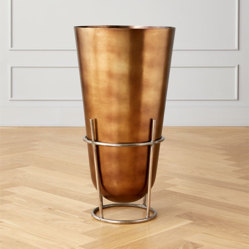 View Halle Antique Bronze Planter with Stand details