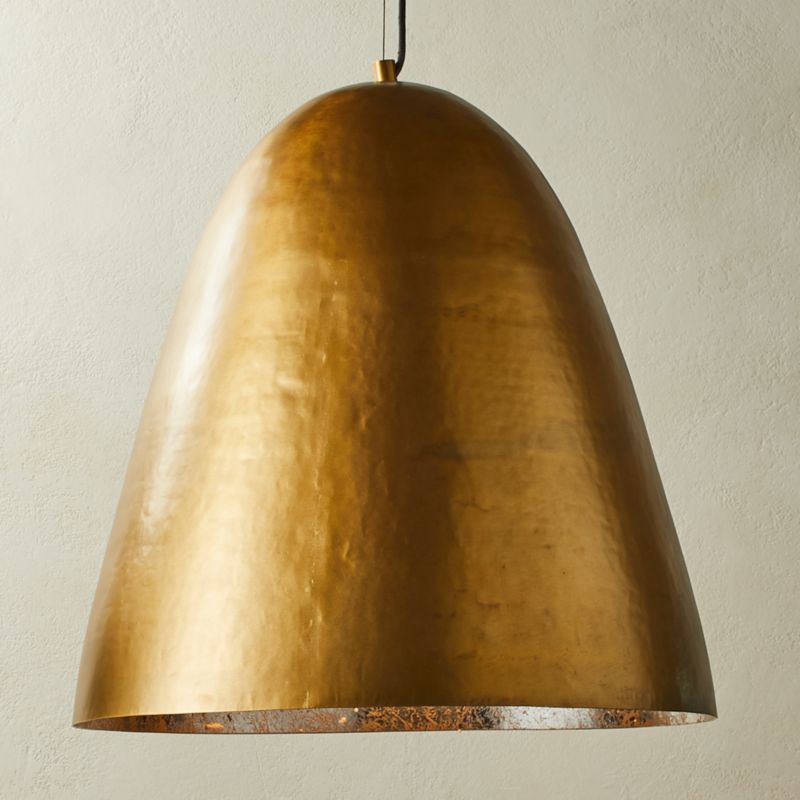 Hammered Brass Dome Pendant Light Reviews Cb