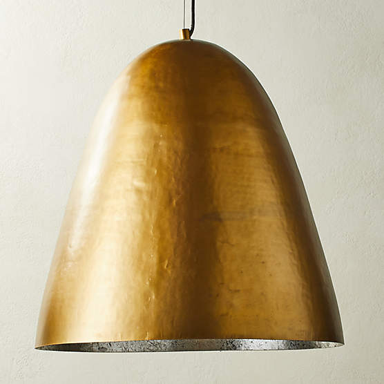 Hammered Brass Dome Pendant Light