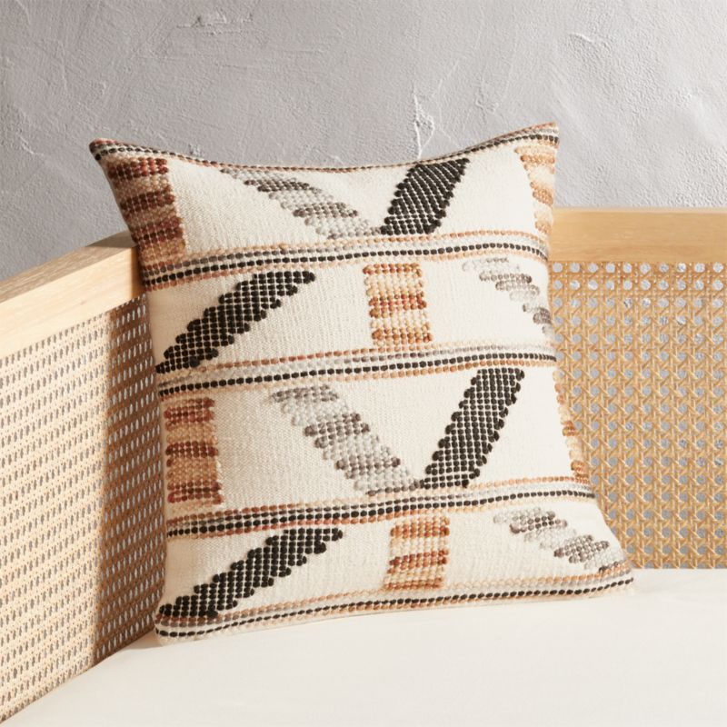 View 16" Dorado Handwoven Throw Pillow with Down-Alternative Insert details