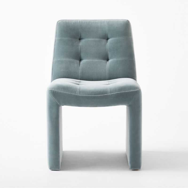 Hank Tufted Light Blue Velvet Dining Chair - image 4 of 9