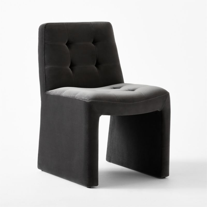 Hank Tufted Charcoal Grey Velvet Dining Chair - image 6 of 10