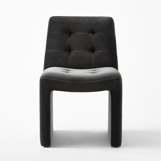 Hank Tufted Charcoal Grey Velvet Dining Chair