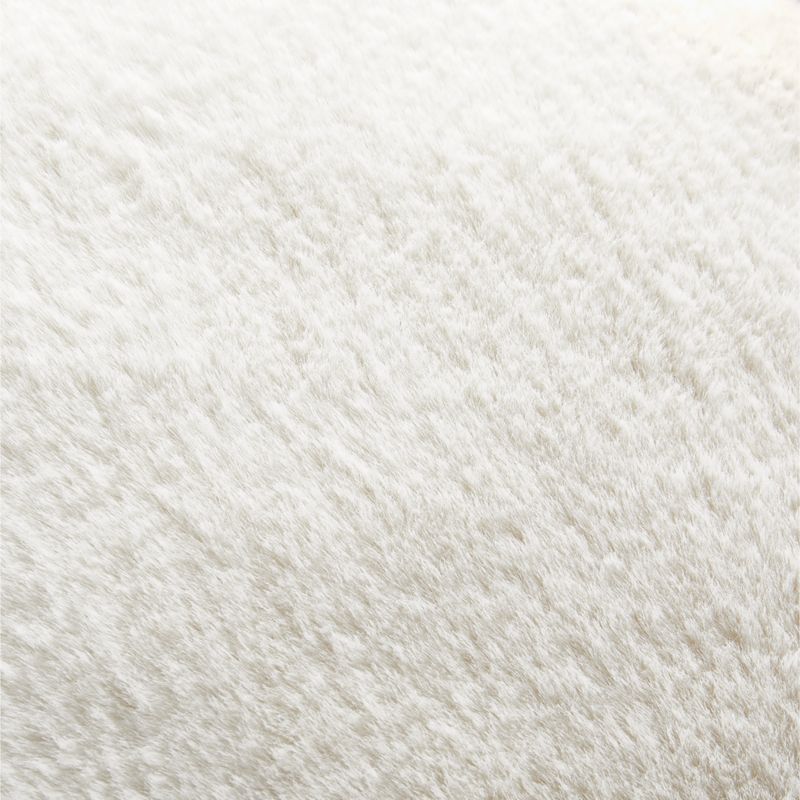 Harlee Round Ivory White Faux Fur Throw Pillow 20" - image 2 of 4