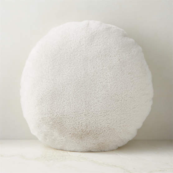 Harlee Round White Modern Throw Pillow + Reviews CB2 Canada