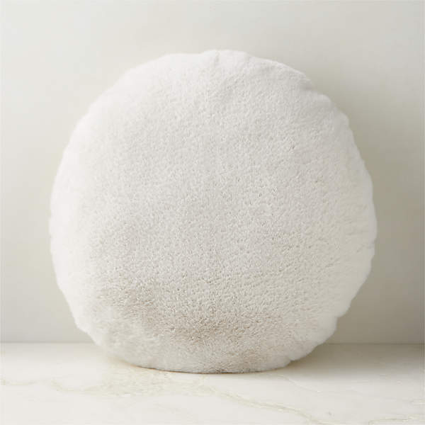 Ivory fur throw online pillows