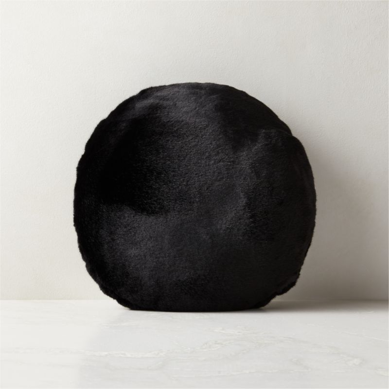 Harlee Round Black Modern Throw Pillow + Reviews | CB2