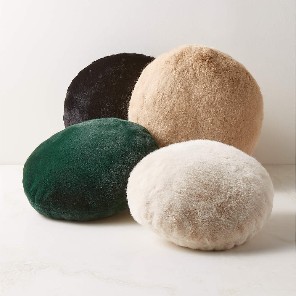 Round faux fur sales pillow