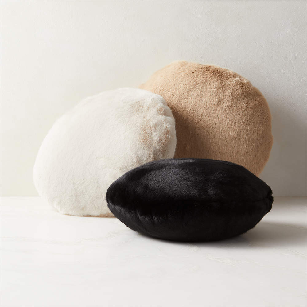 Black 2024 round pillow