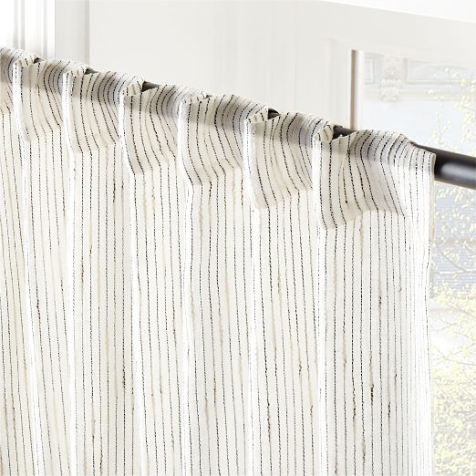 Harlow Striped Linen-Blend Sheer Window Curtain Panel 48"x96"