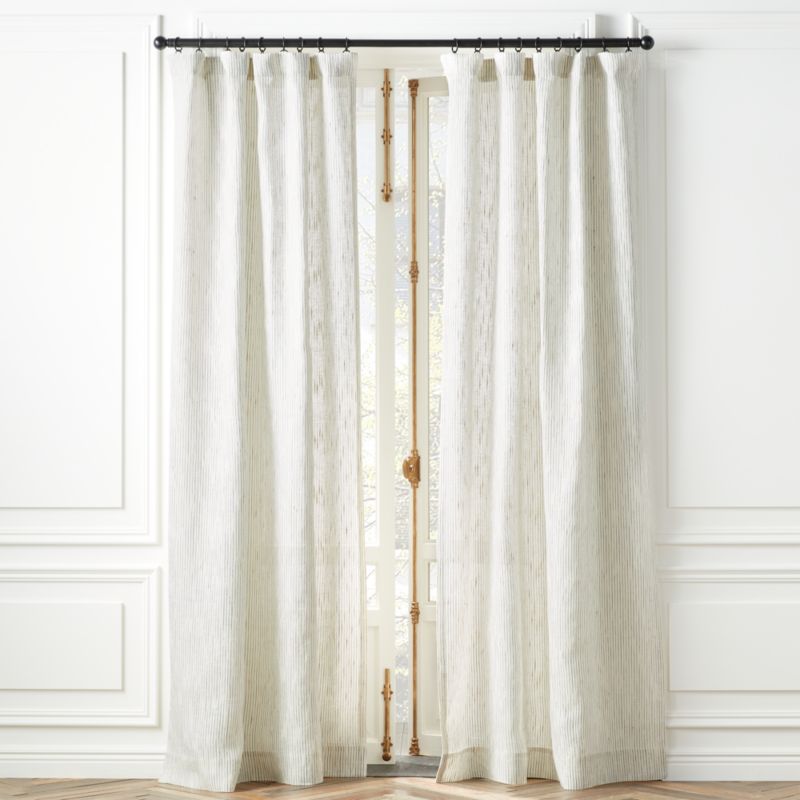 Alder Striped Cotton Linen Curtain Panels