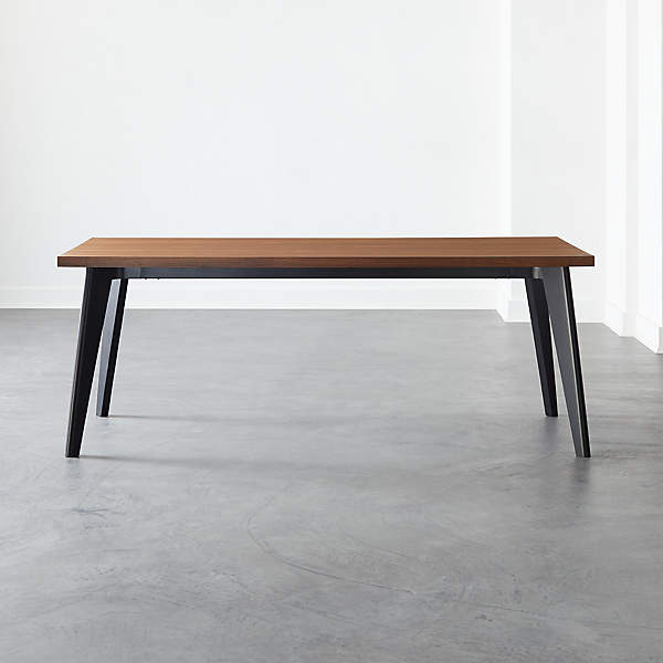 Harper Black Modern Dining Table With, Black Walnut Wood Table Top