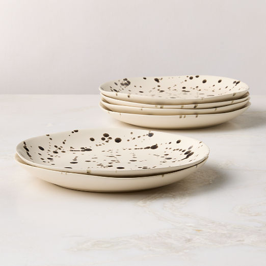 Harper Black and White Splatter Dinner Plates Set of 6