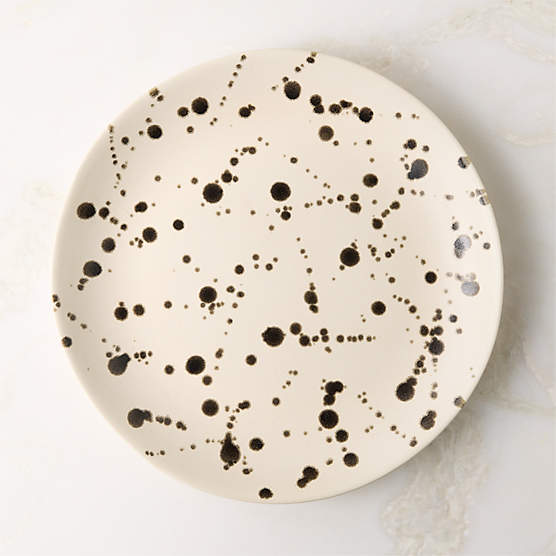Harper Black and White Splatter Dinner Plate