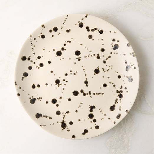 Harper Black and White Splatter Dinner Plate