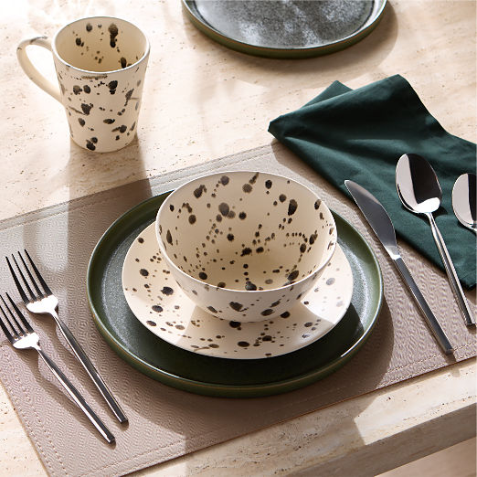 Drift Green Dinner Plate with Reactive Glaze