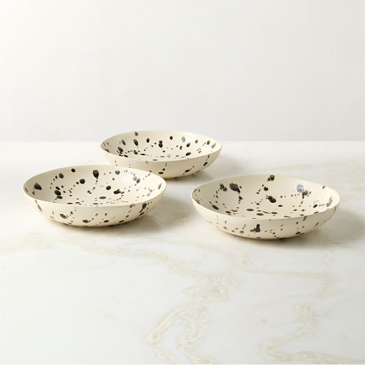 Harper Black and White Splatter Pasta Bowls Set of 6