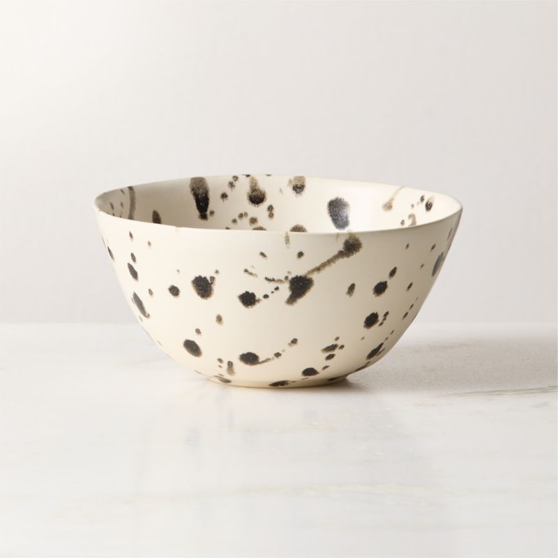 View Harper Black and White Splatter Soup Bowl details