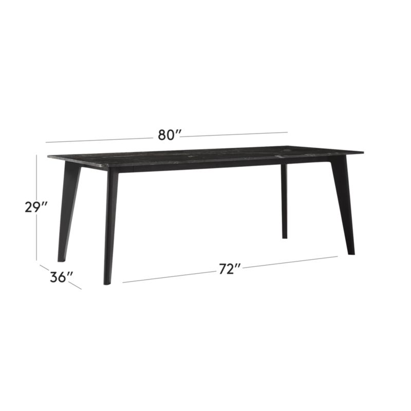 Harper Black Modern Dining Table with Black Marble Top. Reviews CB2