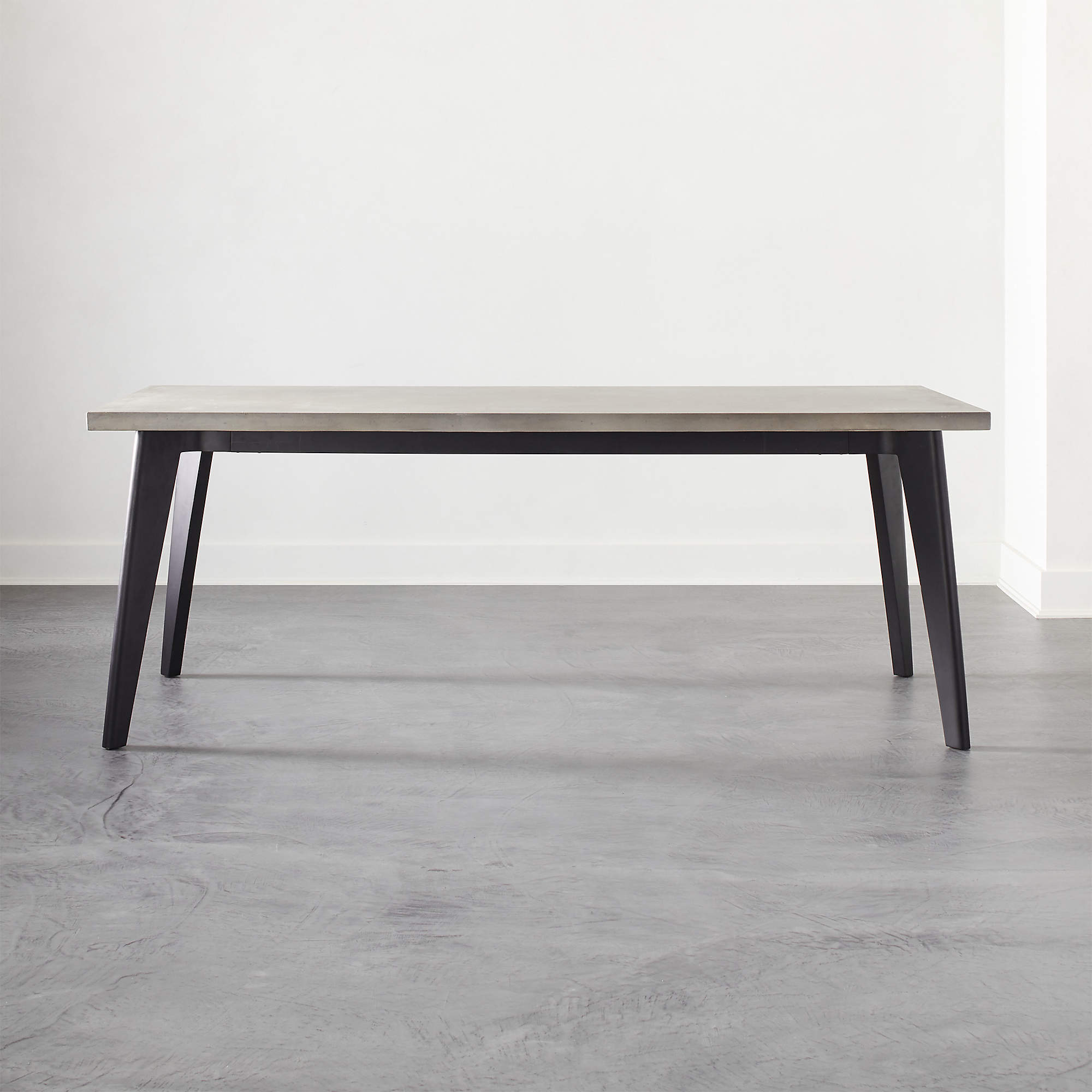 Harper Black Modern Dining Table with Concrete Top + Reviews CB2 Canada