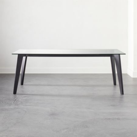 Harper Black Dining Table With Glass Top Reviews Cb2