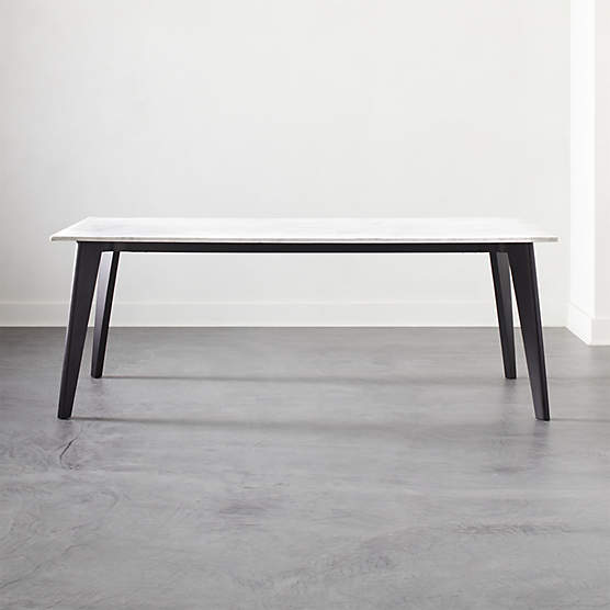 Harper Black Modern Dining Table with Black Marble Top. + Reviews CB2