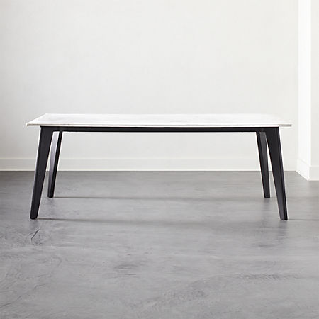 Harper Black Dining Table With Marble Top Reviews Cb2